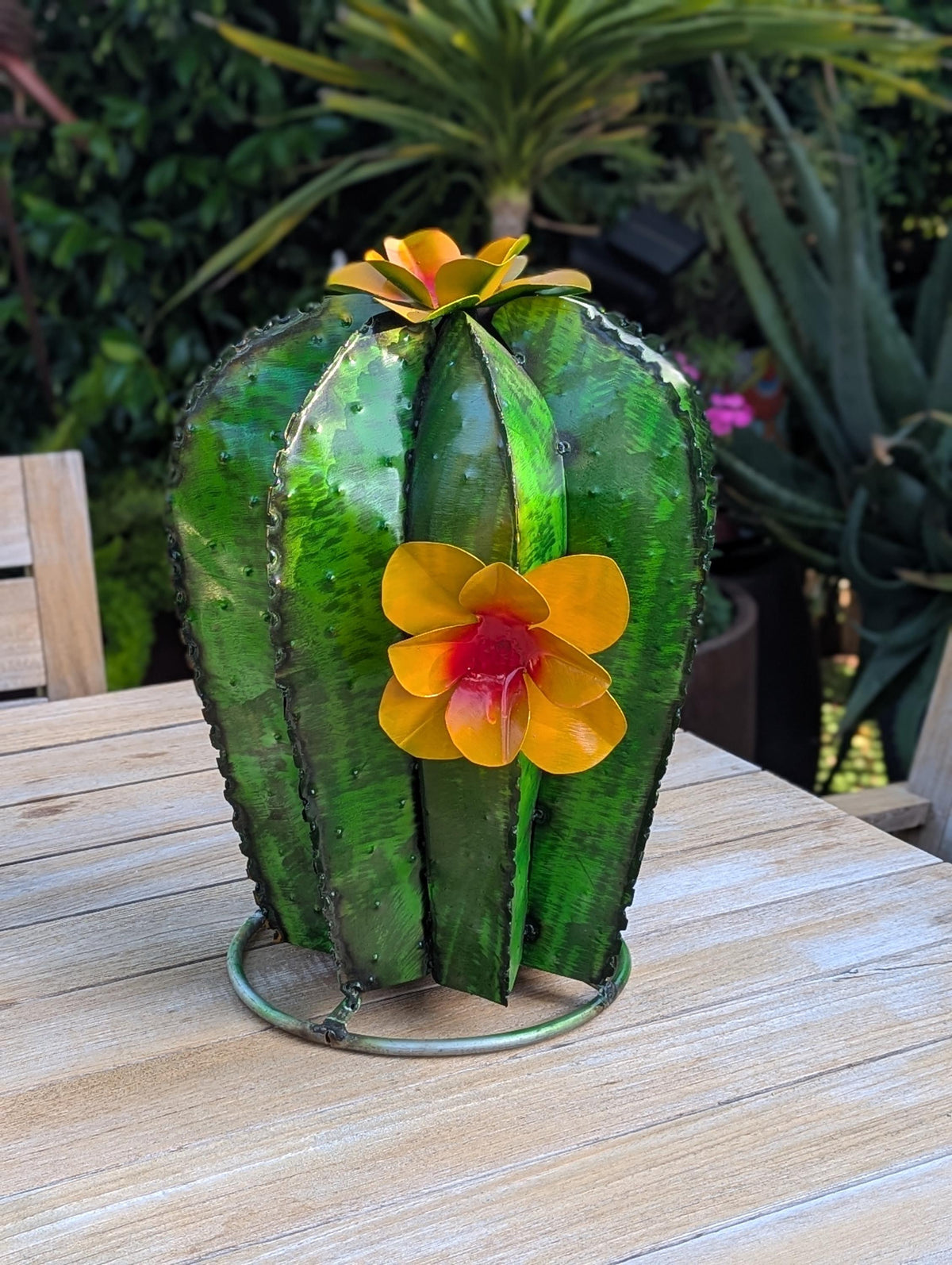 Cactus Garden Decor | Cactus Decorations for Your Yard or Home are Hand Painted Lifelike Metal Cactus - Mexican Yard Art to Enjoy at Home