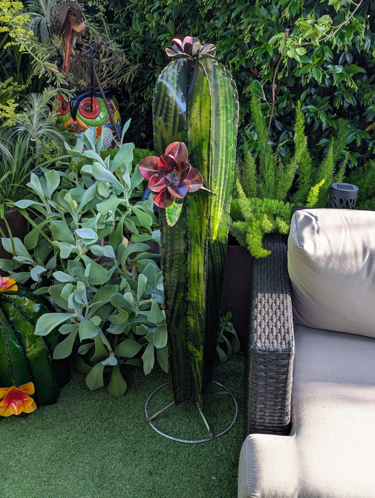 Cactus Garden Decor | Cactus Decorations for Your Yard or Home are Hand Painted Lifelike Metal Cactus - Mexican Yard Art to Enjoy at Home