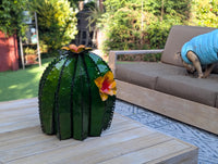 Barrel Cactus Garden Decor | Cactus Decoration for Your Yard or Home is Hand Painted Lifelike Metal Cactus, Mexican Yard Art - Enjoy at Home