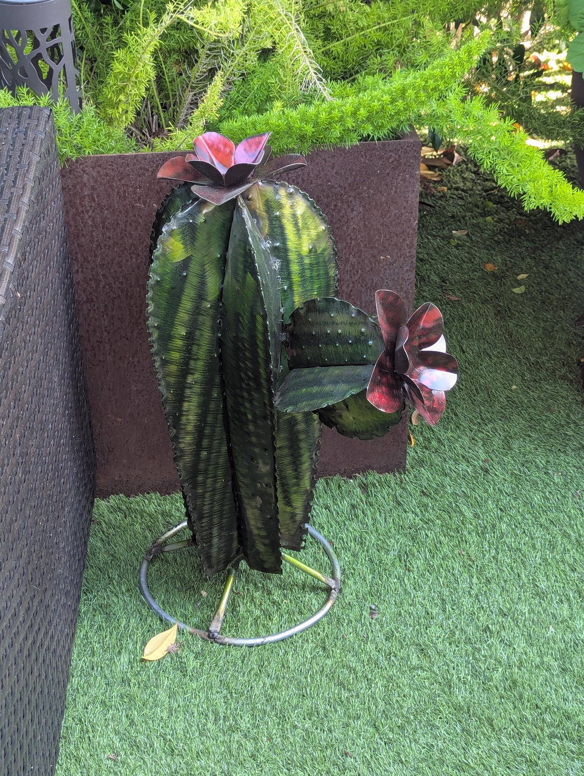 Cactus Garden Decor | Cactus Decorations for Your Yard or Home are Hand Painted Lifelike Metal Cactus - Mexican Yard Art to Enjoy at Home