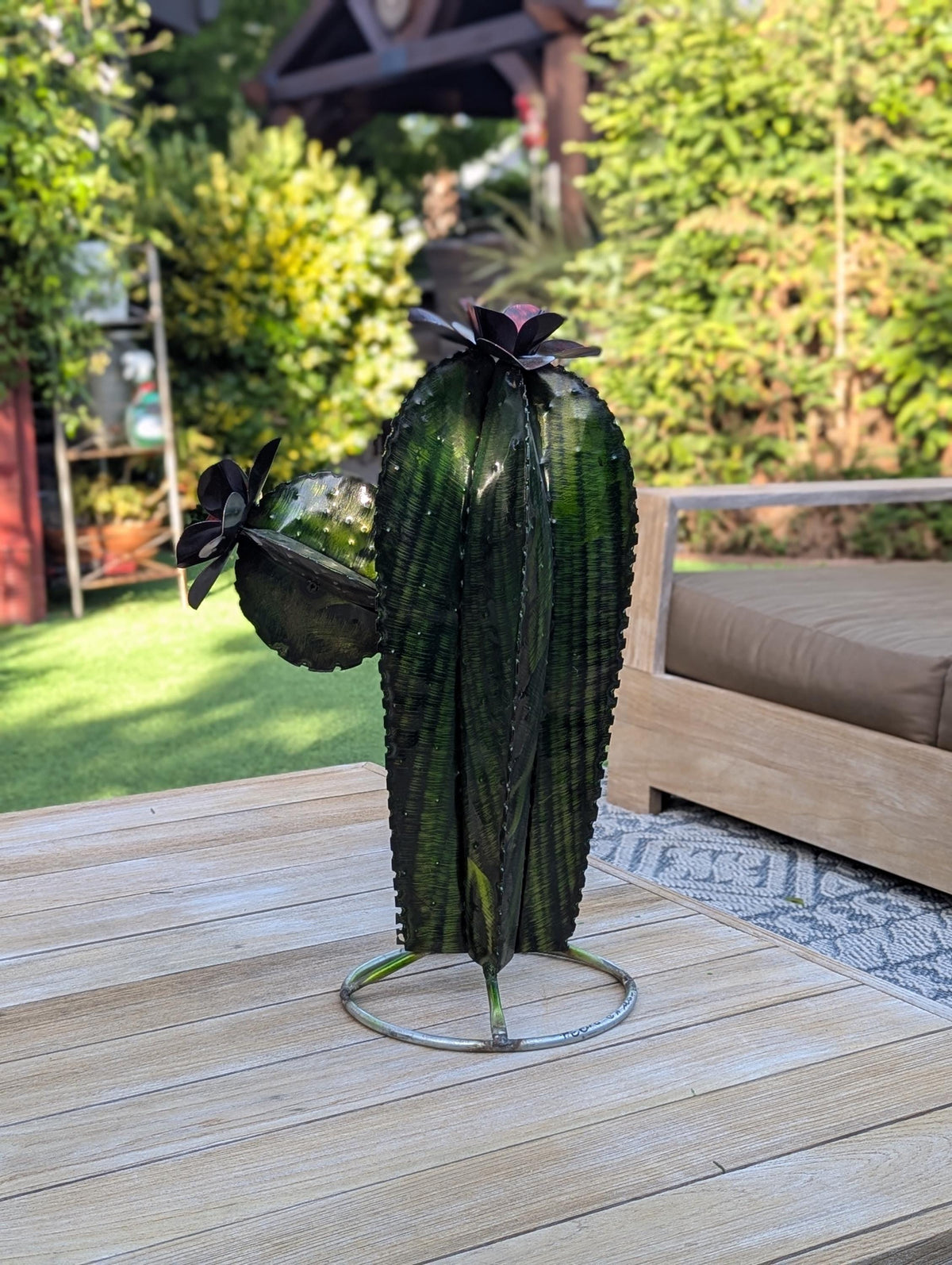 Cactus Garden Decor | Cactus Decorations for Your Yard or Home are Hand Painted Lifelike Metal Cactus - Mexican Yard Art to Enjoy at Home