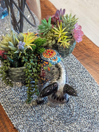 Handmade Talavera Donkey Planter is Mexican Pottery & Ceramic Plant Pot for Indoor Home Decor, Hand Painted Yard Art, Ships 10-1
