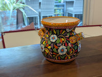 Colorful 10.5" Round Flower Pot, Talavera Ceramic Planter, Handmade Pottery is Outdoor Garden Decor, Indoor Home Decor