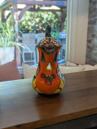 Halloween Pumpkin Decor, Talavera Pottery, Jack-o-Lantern Home Decoration, Handmade Mexican Art for Outdoor Patio Decor or Trick or Treat