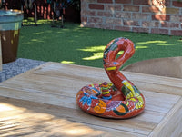 Rattlesnake Figurine is Ceramic Talavera Mexican Pottery | Outdoor Snake Decor, Garden Statue, Yard Art, Home Decor, Handmade in Mexico