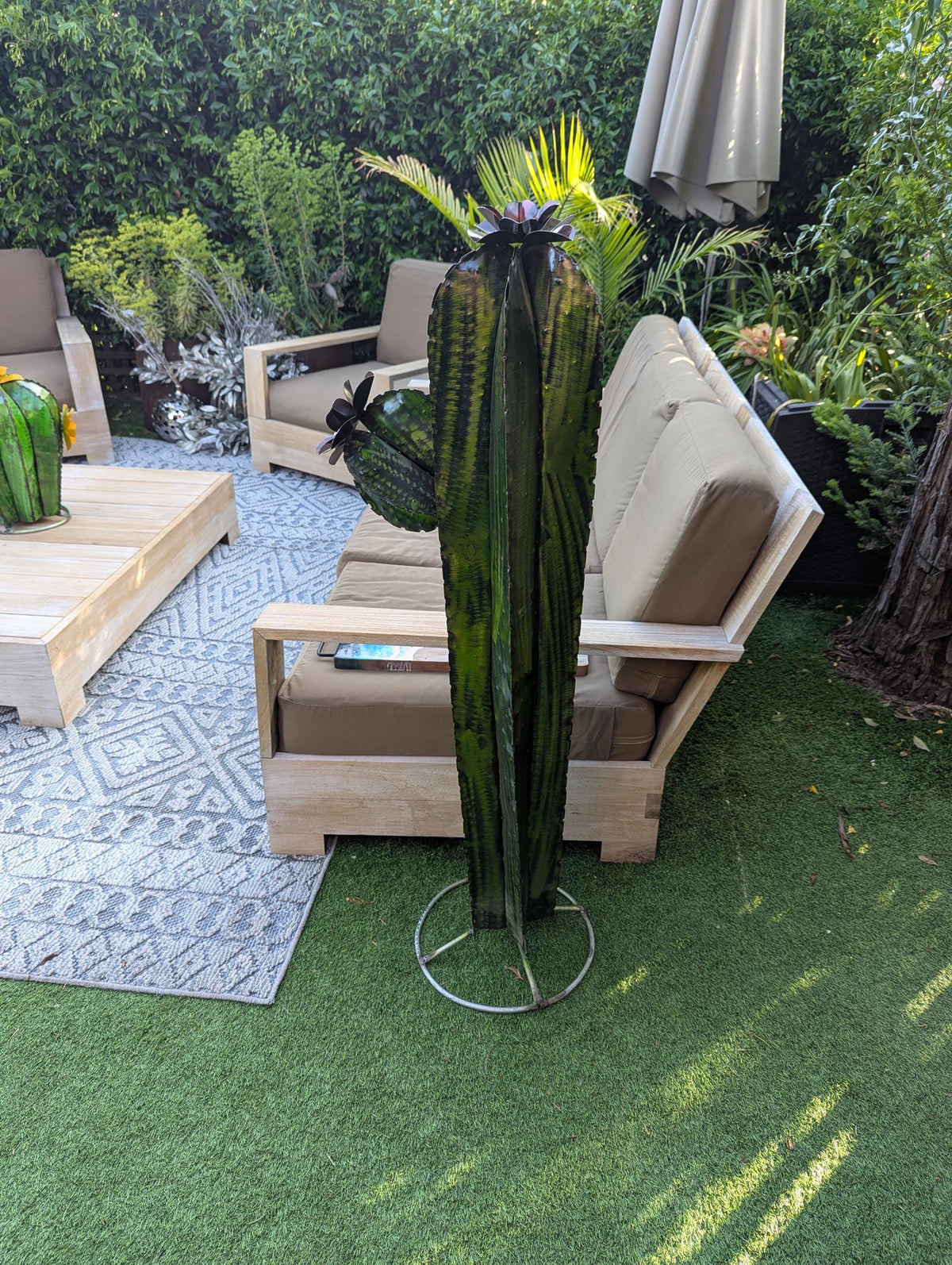 Cactus Garden Decor | Cactus Decorations for Your Yard or Home are Hand Painted Lifelike Metal Cactus - Mexican Yard Art to Enjoy at Home