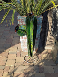 Cactus Garden Decor | Cactus Decorations for Your Yard or Home are Hand Painted Lifelike Metal Cactus - Mexican Yard Art to Enjoy at Home