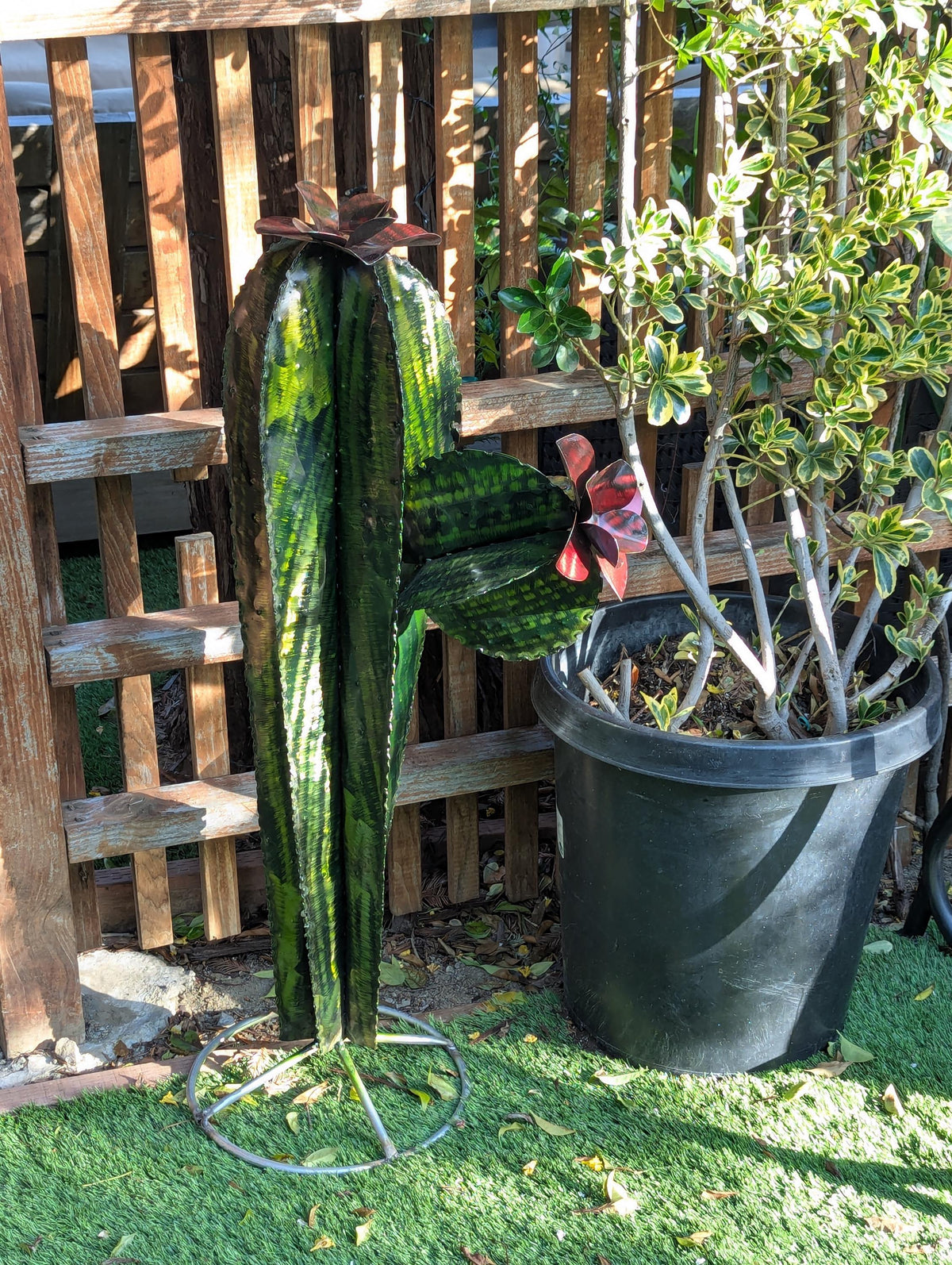 Cactus Garden Decor | Cactus Decorations for Your Yard or Home are Hand Painted Lifelike Metal Cactus - Mexican Yard Art to Enjoy at Home