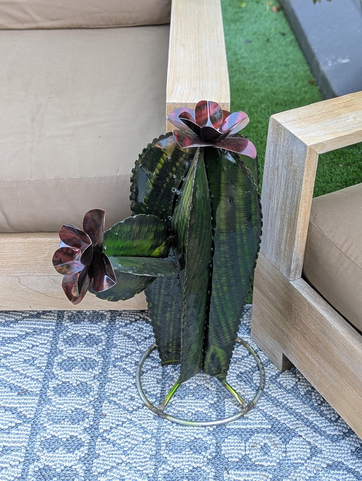 Cactus Garden Decor | Cactus Decorations for Your Yard or Home are Hand Painted Lifelike Metal Cactus - Mexican Yard Art to Enjoy at Home
