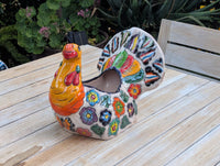 Peacock Planter | Distinctive Talavera Flower Pot is Handmade Ceramic Mexican Pottery for Indoor Home Decor or Outdoor Planter Pot, Yard Art