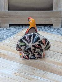 Peacock Flower Pot Ceramic Talavera Planter, Small Handmade Mexican Pottery Home Decor as Indoor Planter or Outdoor Pot