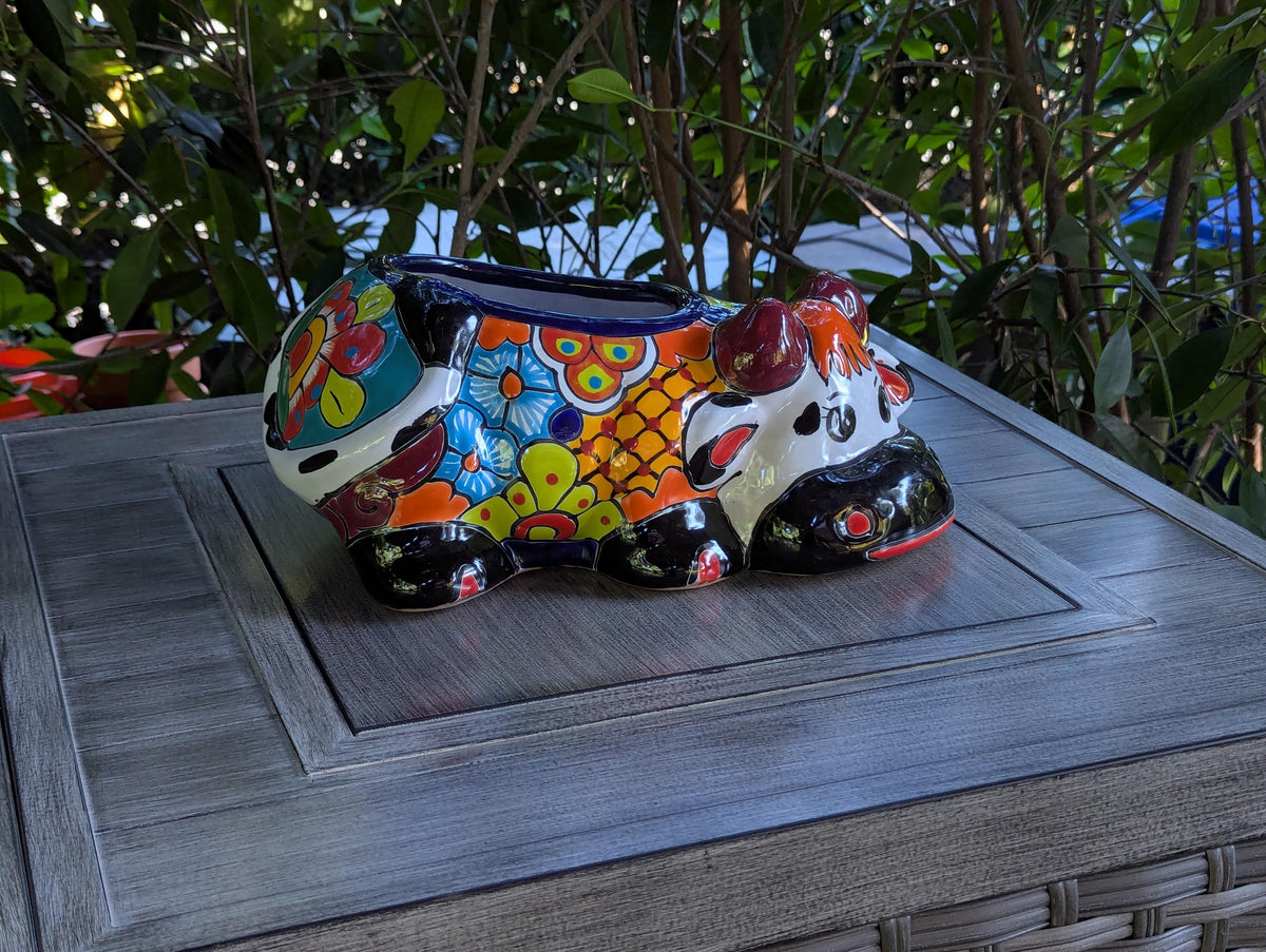 Cow Planter Talavera Pottery | Use Ceramic Cow Flower Pot for Outdoor or Indoor Plants, Handmade Cow Gifts