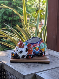 Cow Planter Talavera Pottery | Use Ceramic Cow Flower Pot for Outdoor or Indoor Plants, Handmade Cow Gifts