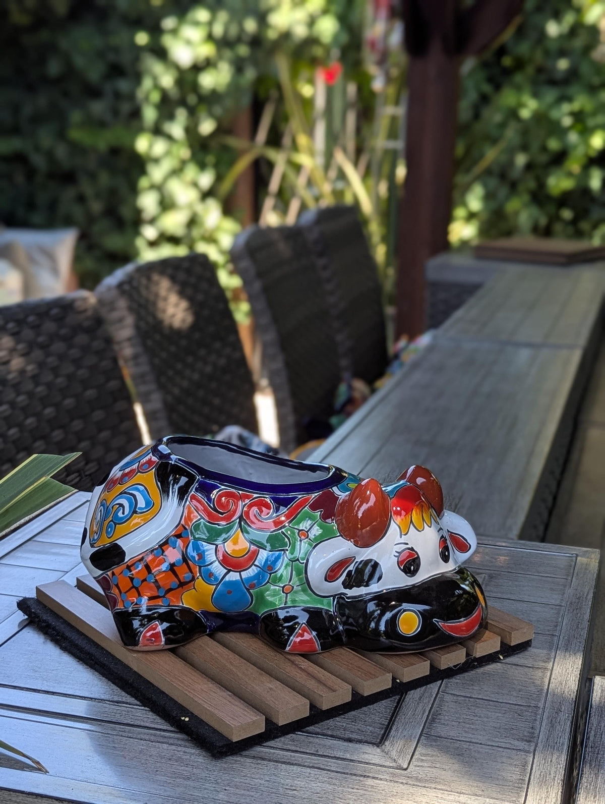 Cow Planter Talavera Pottery | Use Ceramic Cow Flower Pot for Outdoor or Indoor Plants, Handmade Cow Gifts