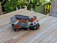 Cow Planter Talavera Pottery | Use Ceramic Cow Flower Pot for Outdoor or Indoor Plants, Handmade Cow Gifts