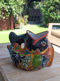 Talavera Whale Planter is Hand Painted Ceramic Mexican Pottery | Large Fish Planter Pot for Yard Art & Outdoor Garden Decor, Big Flower Pot
