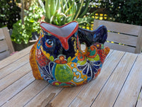 Talavera Whale Planter is Hand Painted Ceramic Mexican Pottery | Large Fish Planter Pot for Yard Art & Outdoor Garden Decor, Big Flower Pot