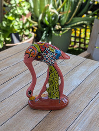 Pink Flamingo Home Decor or Yard Art, Talavera Pottery to use as Home Decor, Porch Decoration or Outdoor Decor