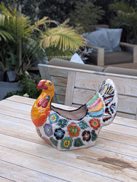 Peacock Planter | Distinctive Talavera Flower Pot is Handmade Ceramic Mexican Pottery for Indoor Home Decor or Outdoor Planter Pot, Yard Art