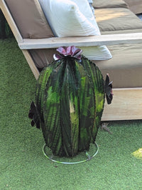 Cactus Family Garden Decor | 3 Cactus Decorations for Your Yard or Home | Hand Painted Lifelike Metal Cactus is Stunning Mexican Garden Art