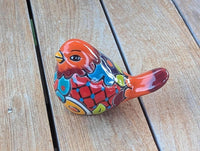 Birdie Home Decor | Ceramic Talavera Mexican Pottery is Lovely Bird Statue to use as Colorful Bird Art for Home, Porch, Yard or Garden Decor