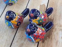 Birdie Home Decor | Ceramic Talavera Mexican Pottery is Lovely Bird Statue to use as Colorful Bird Art for Home, Porch, Yard or Garden Decor