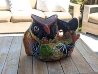 Talavera Whale Planter is Hand Painted Ceramic Mexican Pottery | Large Fish Planter Pot for Yard Art & Outdoor Garden Decor, Big Flower Pot