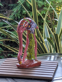 Pink Flamingo Home Decor or Yard Art, Talavera Pottery to use as Home Decor, Porch Decoration or Outdoor Decor