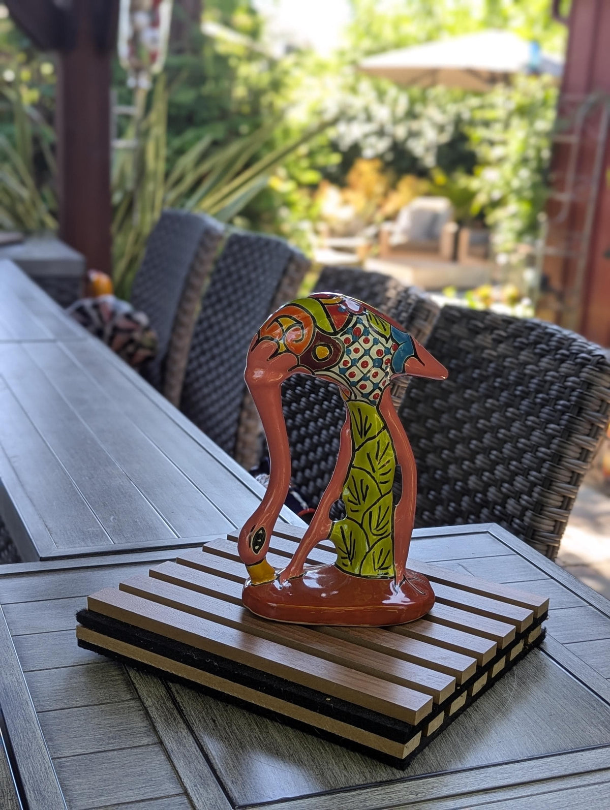 Pink Flamingo Home Decor or Yard Art, Talavera Pottery to use as Home Decor, Porch Decoration or Outdoor Decor