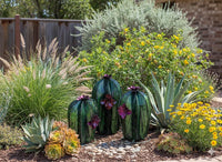 Cactus Family Garden Decor | 3 Cactus Decorations for Your Yard or Home | Hand Painted Lifelike Metal Cactus is Stunning Mexican Garden Art