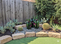 Cactus Family Garden Decor | 3 Cactus Decorations for Your Yard or Home | Hand Painted Lifelike Metal Cactus is Stunning Mexican Garden Art