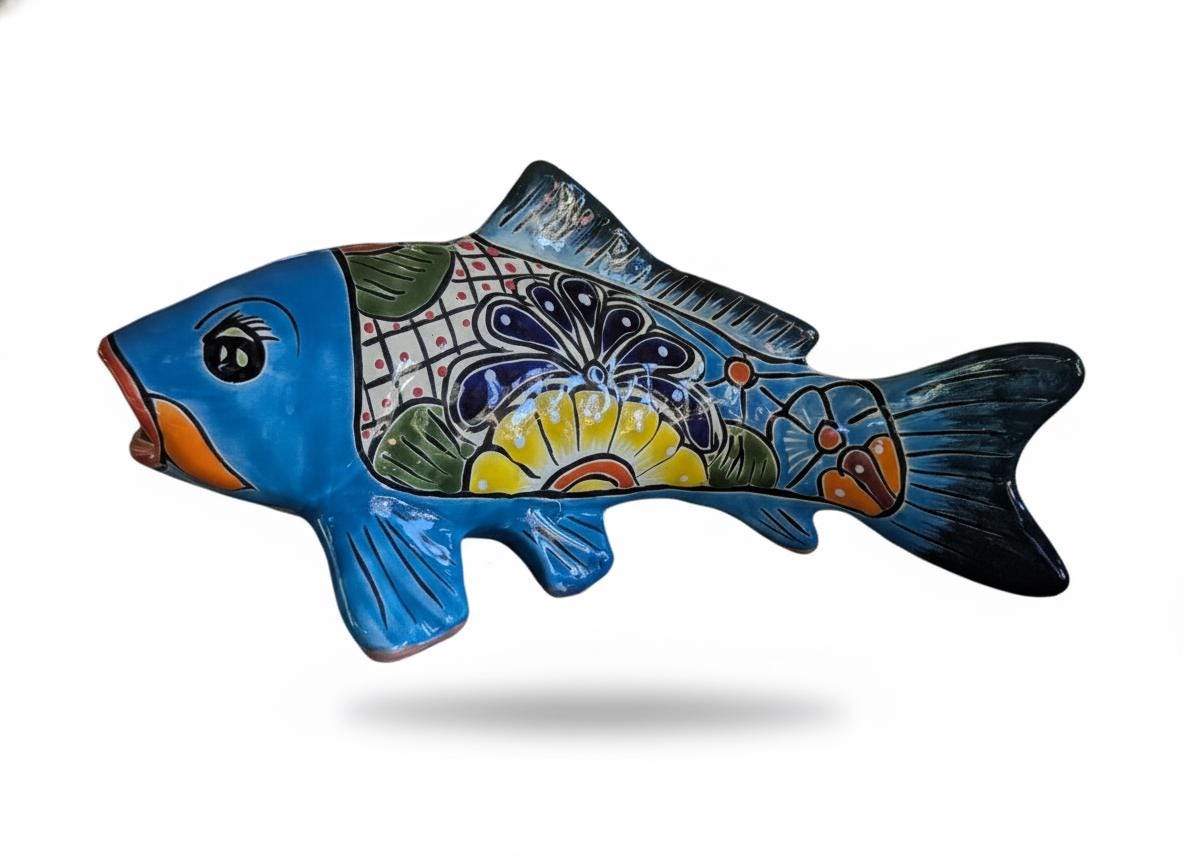 Talavera Pottery Fish: Handmade Mexican Ceramic Garden Decor