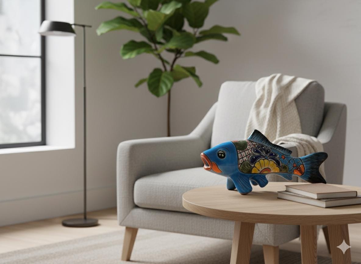 Talavera Pottery Fish: Handmade Mexican Ceramic Garden Decor