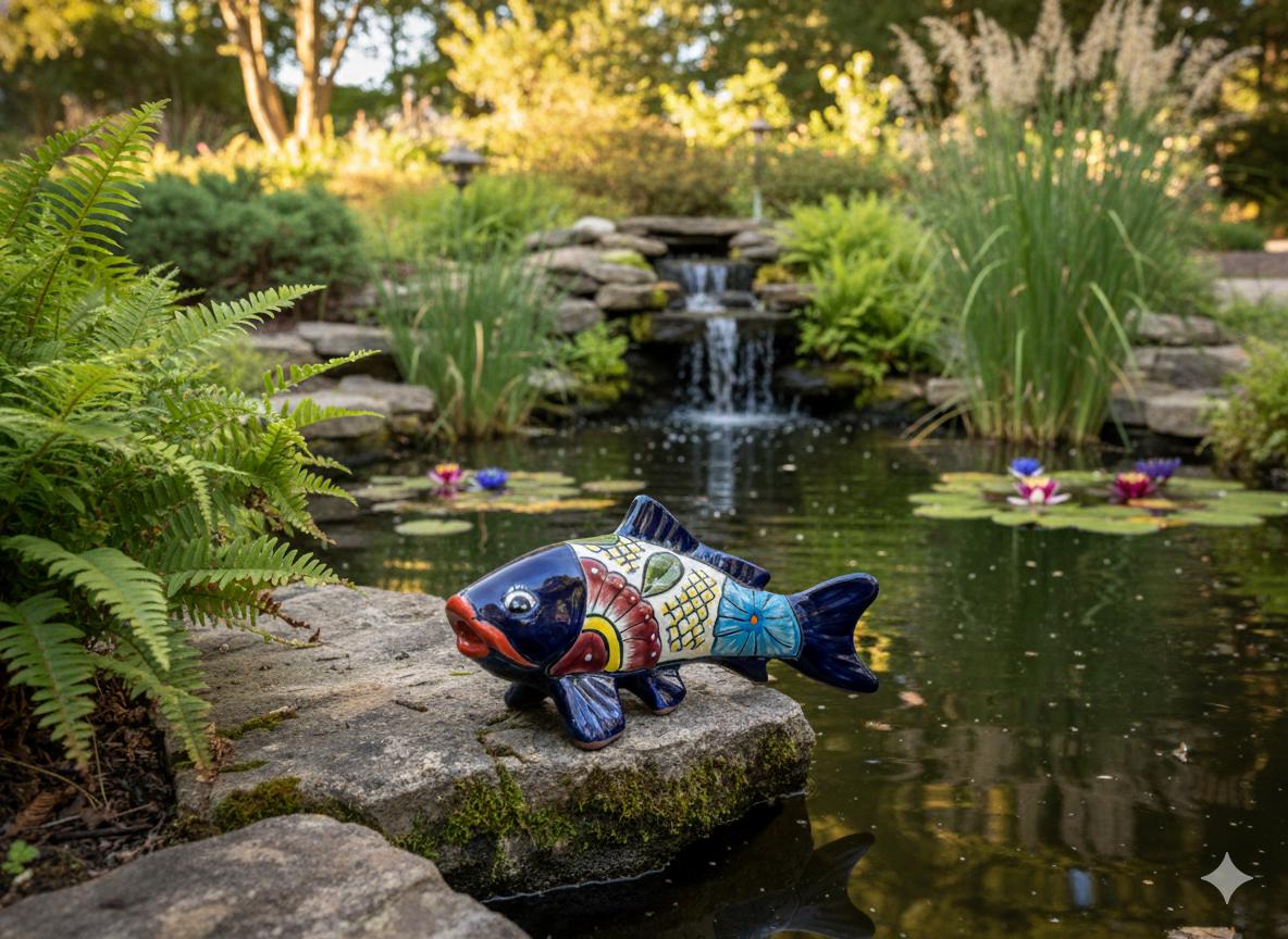 Talavera Pottery Fish: Handmade Mexican Ceramic Garden Decor