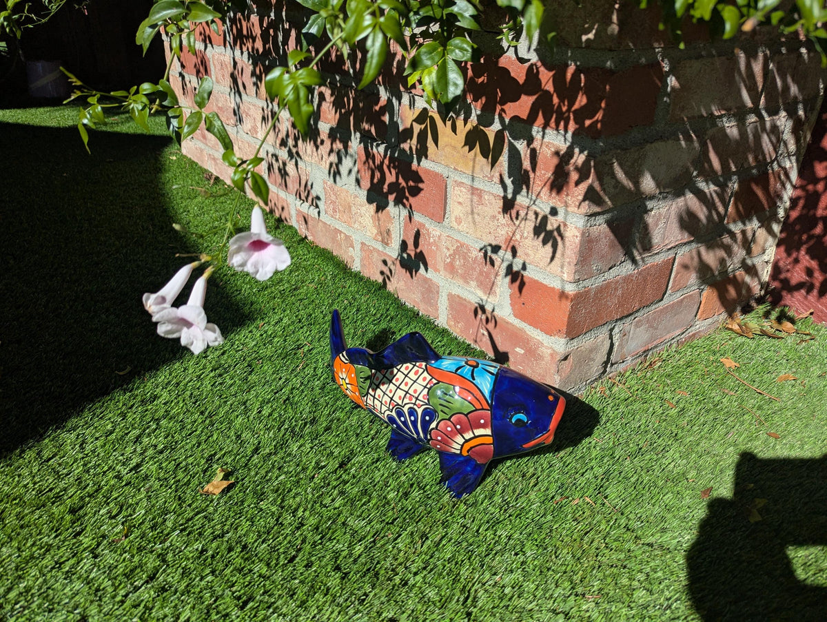 Talavera Pottery Fish: Handmade Mexican Ceramic Garden Decor