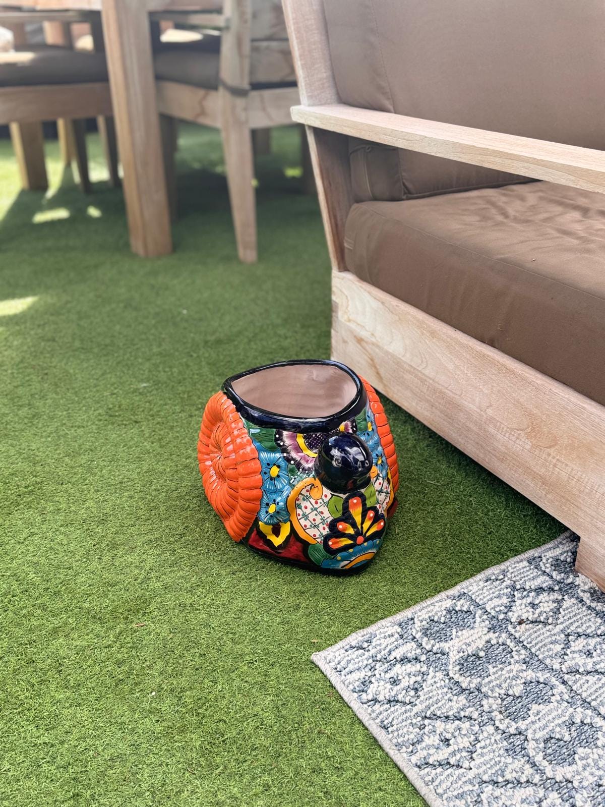 Talavera Snail Planter | Hand-painted Mexican Ceramic Garden Decor
