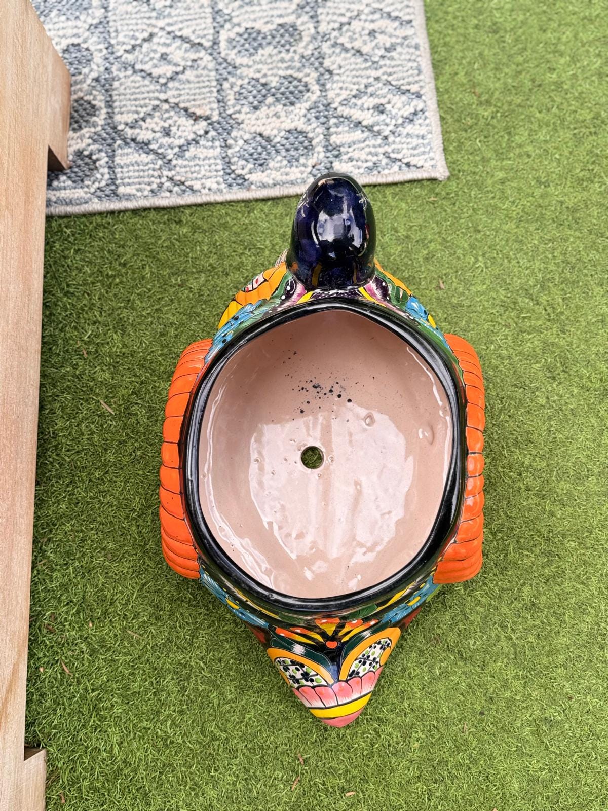 Talavera Snail Planter | Hand-painted Mexican Ceramic Garden Decor
