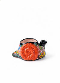 Talavera Snail Planter: Authentic Hand-Painted Mexican Pottery