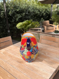 Talavera Whale Planter: Authentic Hand-painted Ceramic Mexican Garden Decor