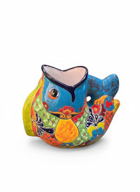 Talavera Whale Planter: Hand-Painted Ceramic Mexican Garden Decor