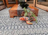 Handmade Talavera Turtle Planter: Mexican Pottery Garden Decor