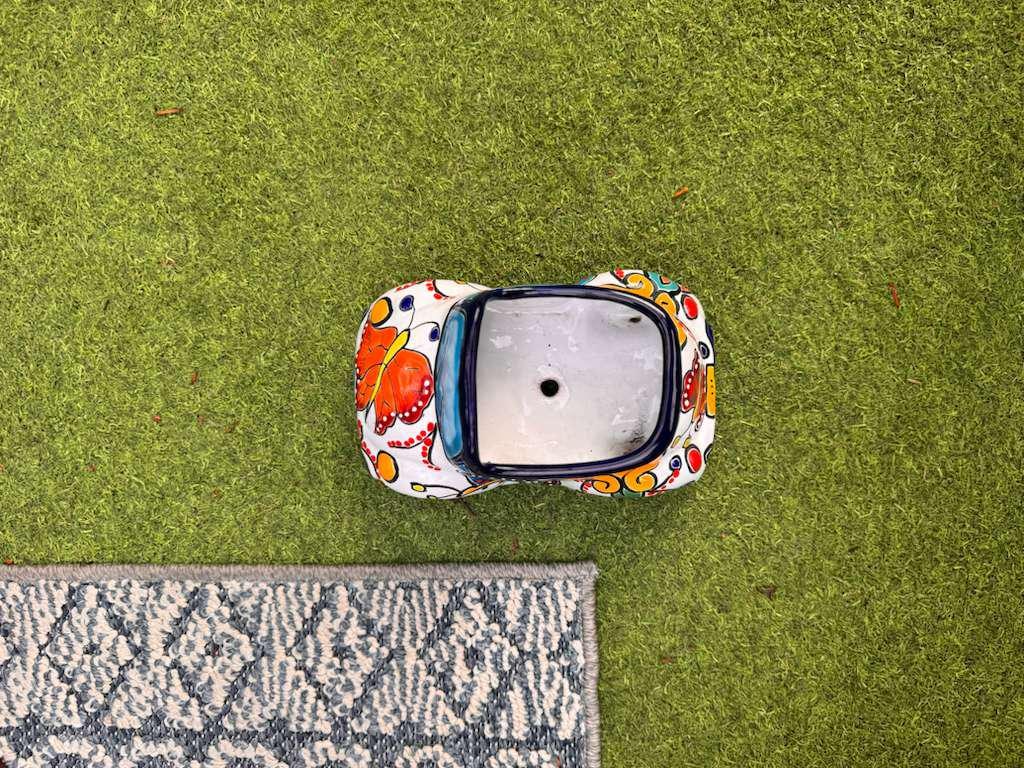 Talavera VW Bug Planter: Handmade Mexican Pottery Home Decor