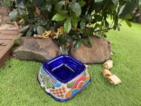Talavera Dog Bowl: Hand-Painted Ceramic Mexican Pet Food Dish