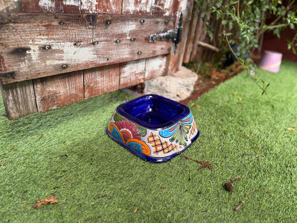 Talavera Dog Bowl: Hand-Painted Ceramic Mexican Pet Food Dish