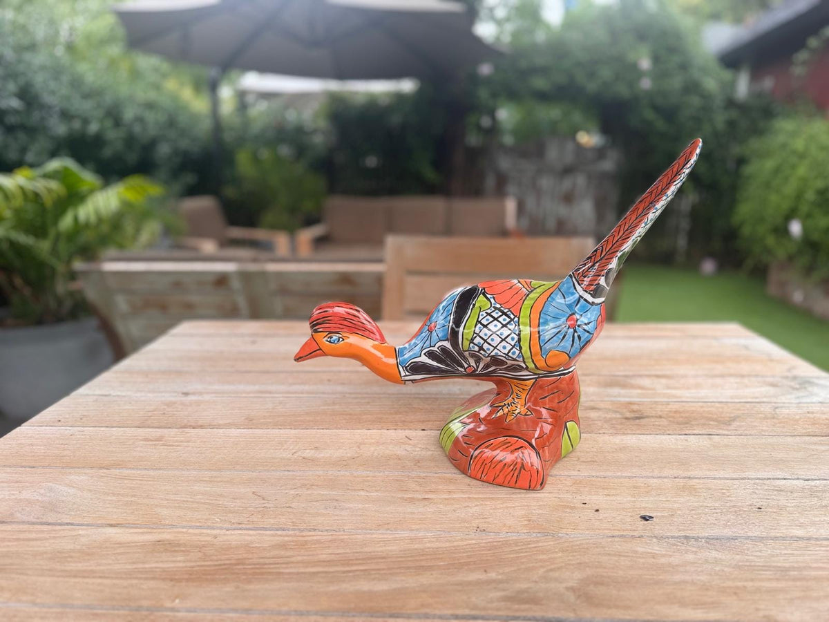 Talavera Roadrunner is Handmade Mexican Ceramic Garden Art