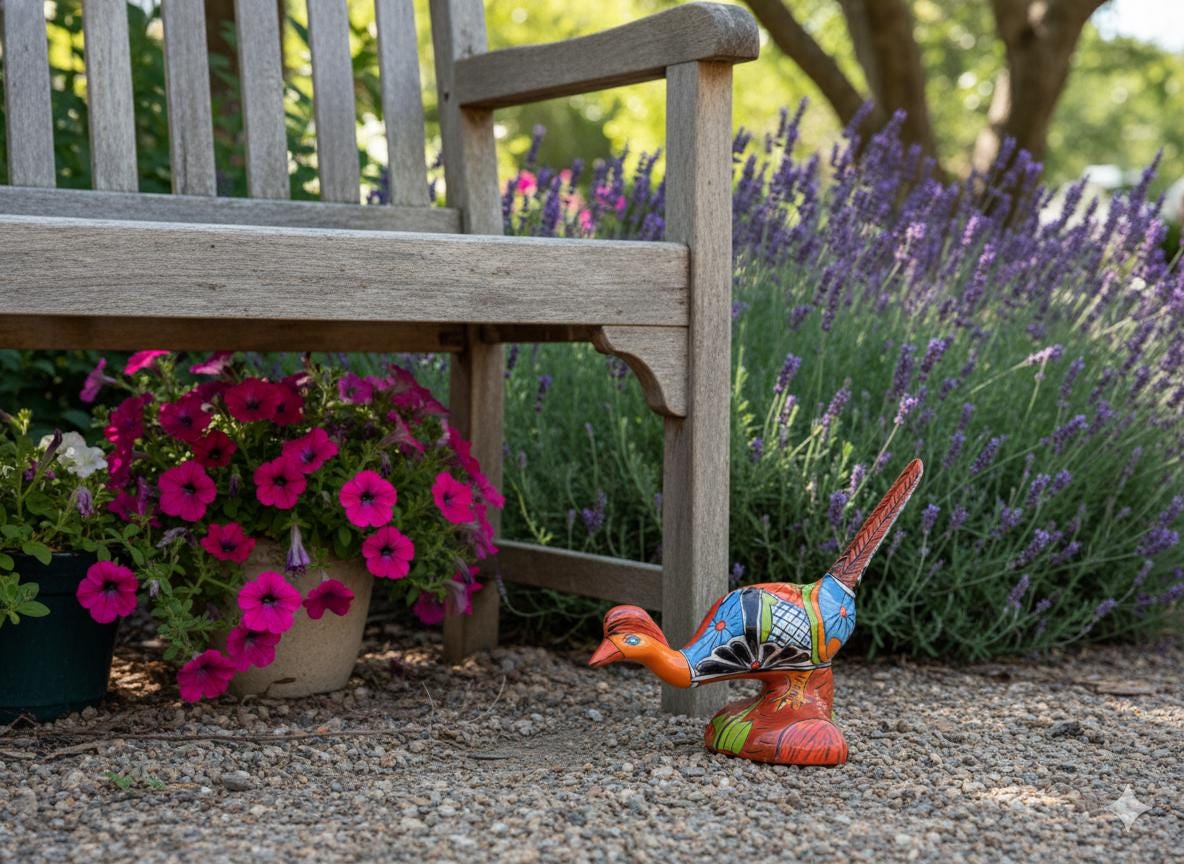 Talavera Roadrunner is Handmade Mexican Ceramic Garden Art