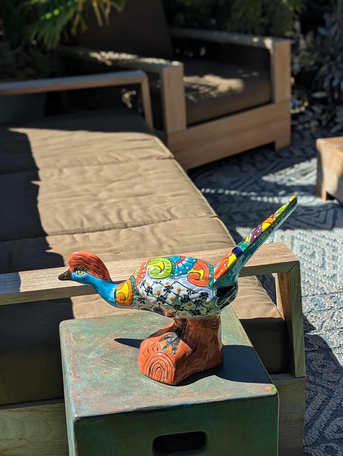 Talavera Roadrunner is Handmade Mexican Ceramic Garden Art