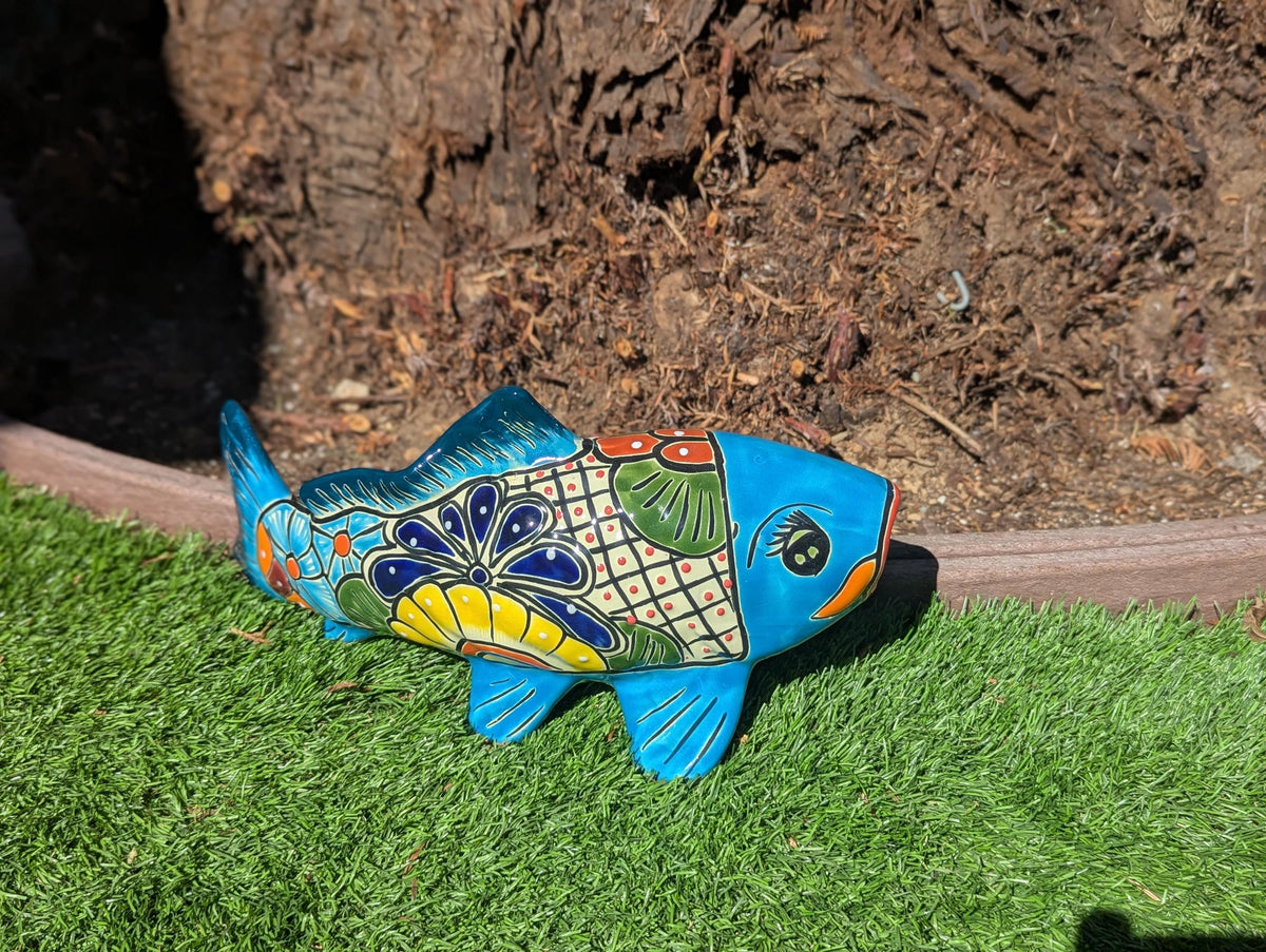 Talavera Pottery Fish: Handmade Mexican Ceramic Garden Decor