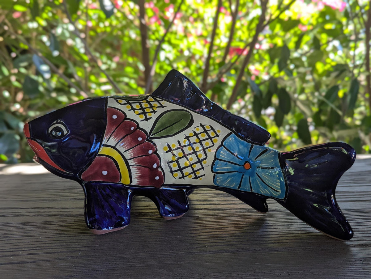 Talavera Pottery Fish: Handmade Mexican Ceramic Garden Decor