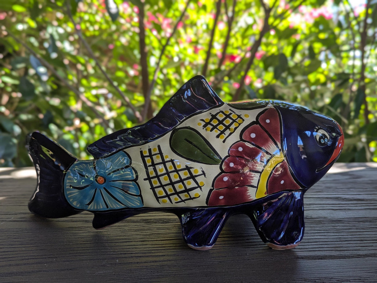 Talavera Pottery Fish: Handmade Mexican Ceramic Garden Decor